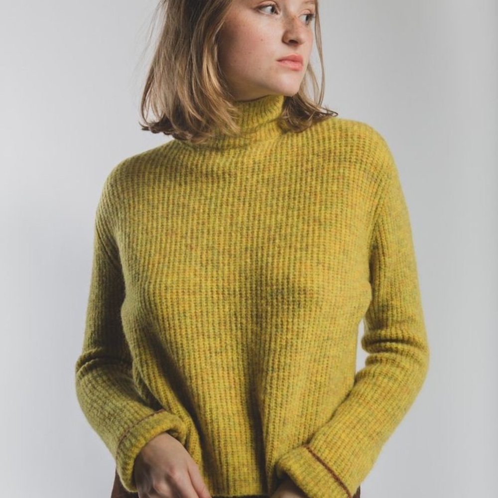 Paloma Wool Yellow Cropped Ribbed Turtleneck Sweater - Picture 8 of 8